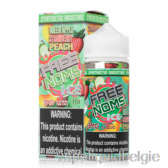 Vape België Ijzige Taart Groene Appel Aardbei Perzik - Nomenon - 120ml 0mg